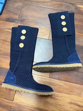 UGG Cardy Knit Boots - Navy